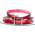 SiaLinda: Halsband echtes Elch Leder mit kl. O-Ring und Strass, schwarz / pink 14 mm breit - SiaLinda.com